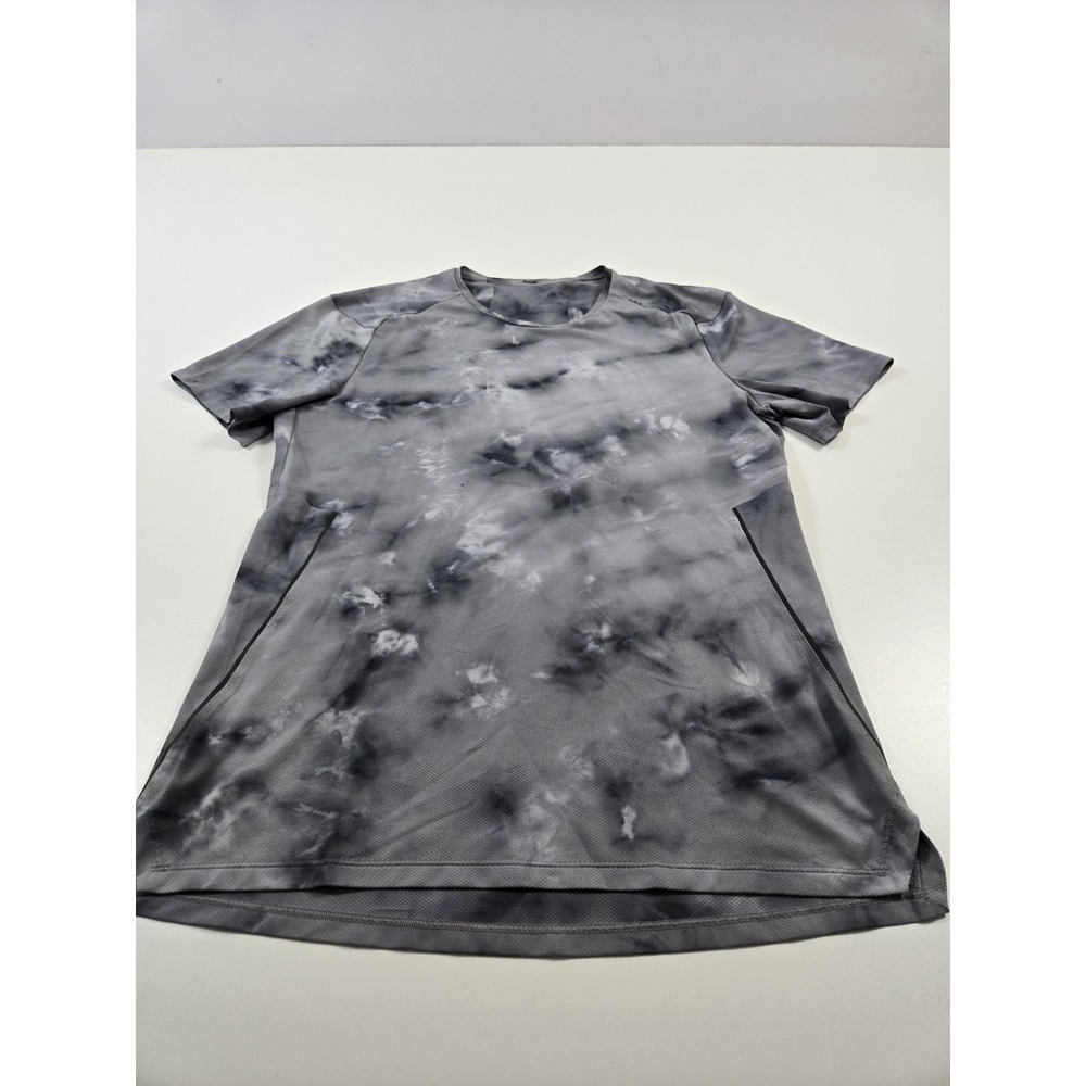 Lululemon Shirt Womens 8 Gray Black Tie Dye Short Sleeve Athletic Top